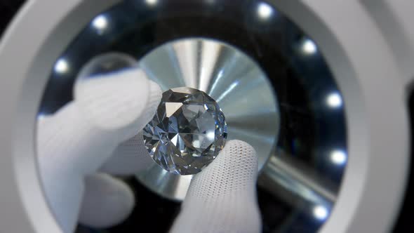 Huge Diamond Under Magnifying Glass