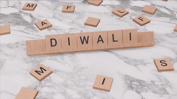 Diwali word on scrabble