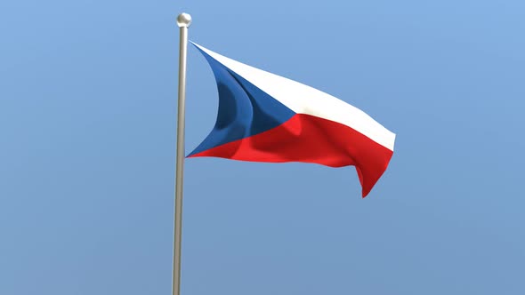 Czech republic flag on flagpole.