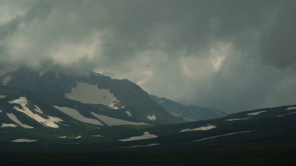 Mountain Plateau Lago-Naki in Cloudy Weather