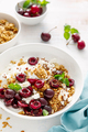 Sour cherry granola with cottage cheese and yogurt. Healthy food, diet breakfast - PhotoDune Item for Sale