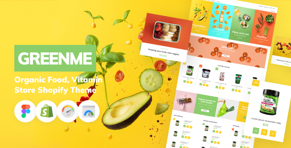 GreenMe - Organic Food, Vitamin Store Shopify Theme
