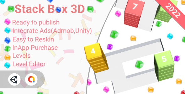 Stack Box 3D(Unity Game+Admob+iOS+Android)