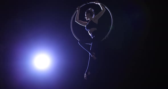 Woman Circus Artist Make a Show on a Stage