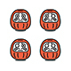 Daruma Japanese Traditional Doll Icons Set. Vector - GraphicRiver Item for Sale