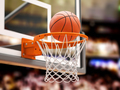 Basketball ball scoring the winning  points on basketball net hoop on basketball arena. - PhotoDune Item for Sale