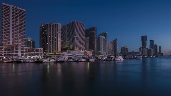 Miami Yacht club night to day timelapse