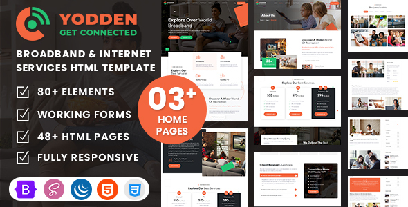 Yodden - Broadband & Internet Services HTML Template