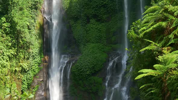 Big Waterfalls in Tropical Jungle