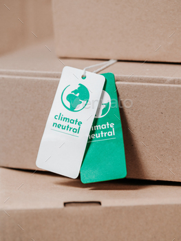 te neutral. Carbon neutral concept in apparel, fashion, logistics industry. Ethical consumption. Increasing awareness for customers – carbon footpint