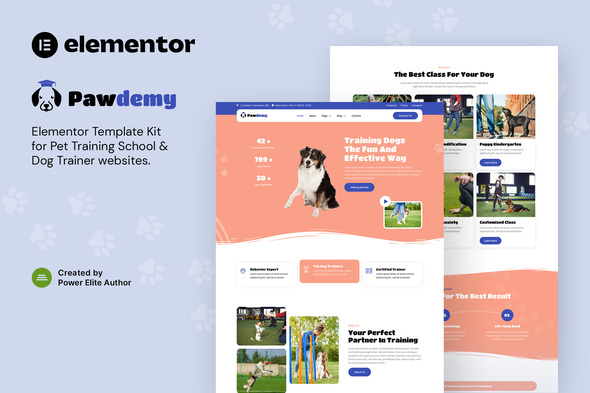 Pawdemy – Pet Training Academy Elementor Template Kit