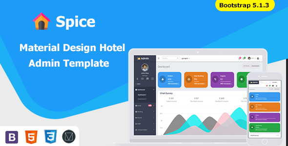 Spice Hotel | Bootstrap 5  Admin Dashboard Template With Material Components + UI Kit