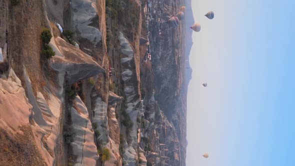 Vertical Video  Balloons in Cappadocia Turkey