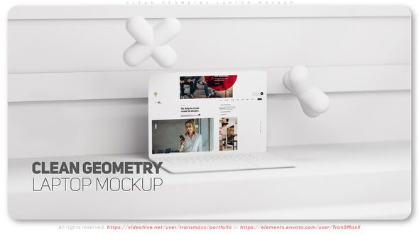 Clean Geometry Laptop Mockup