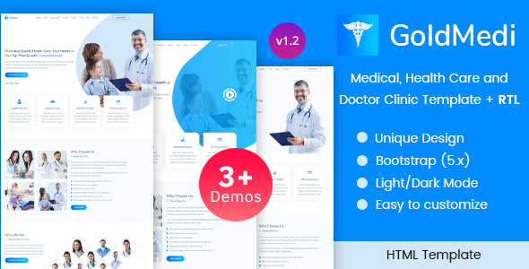 GoldMedi - Medical Healthcare & Doctors Clinic HTML Template