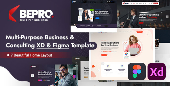 Bepro - Multi-Purpose Business & Consulting | XD & Figma Template
