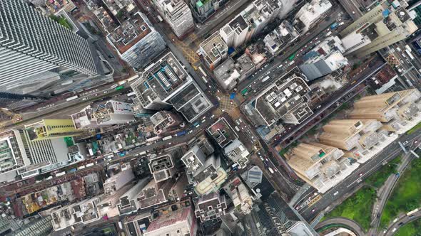 Top view of Hong Kong city