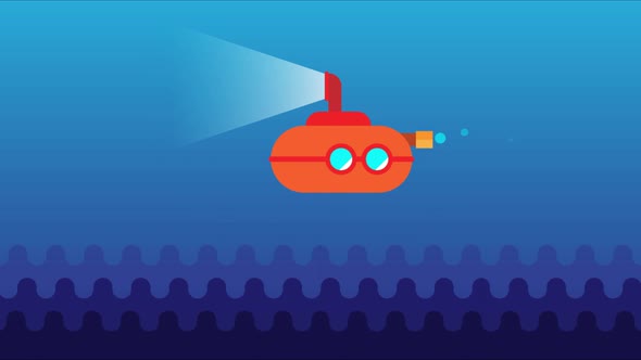 Animated Underwater Submarine.