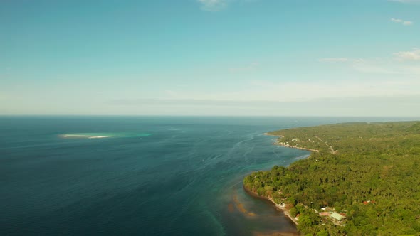 Landscape with Coconut Trees and Turquoise Lagoon