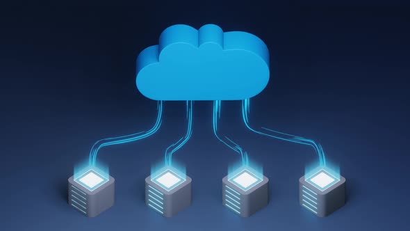 Cloud Computing Technologies Hosting Sync Data Concept