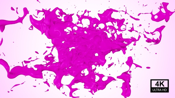 Pink Paint Stream Splash Collision