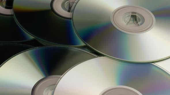 Rotating shot of compact discs - CDs 045