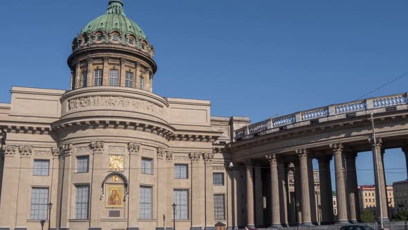 View of kazan Cathedral. in Saint Petersburg. Russia.