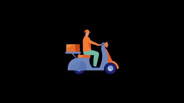 The boy is driving a scooter 4K alt