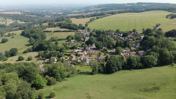 Snowshill Quaint Cotswolds Village Drone Aerial Landscape Gloucestershire Summer