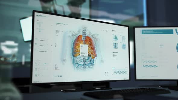 Scanning Human Body To Analyze Lungs Condition In Newest Digital Program alt