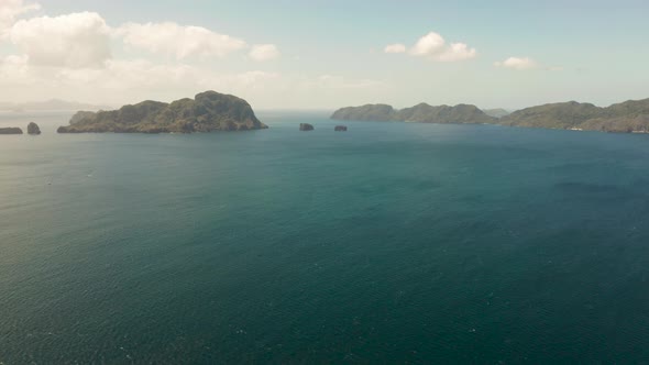 Seascape with Tropical Islands El Nido Palawan Philippines