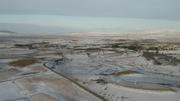 Beautiful Landscape of Iceland Aerial View