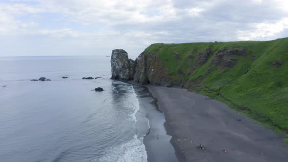 Khalaktyrsky Beach with Black Sand on Kamchatka Peninsula Russia Pacific Ocean