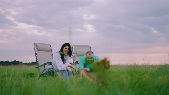 Amazing Sky View at the Picnic Beautiful Couple