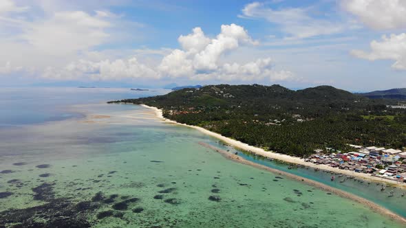 Beautiful high view of nature with sea ocean