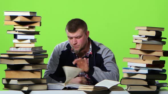 Guy That Reads and Writes Data To the Notebook Itself. Green Screen