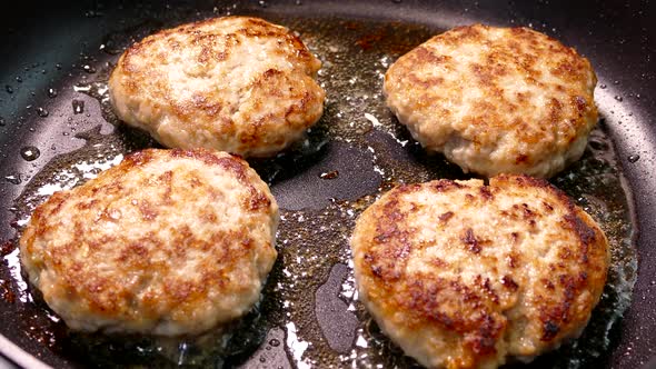 Fry the Cutlets in a Pan with Oil