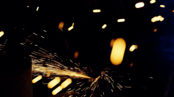 Welder welding a metal