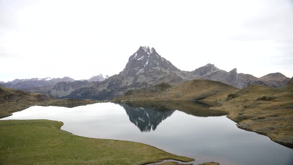 Pic du Midi d'Ossau, Lac d' Ayous. Stunning nature landscape.