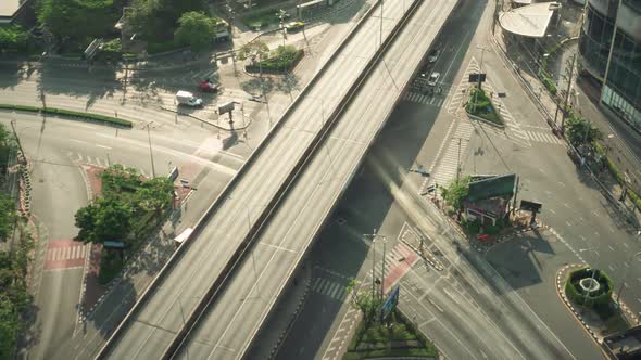 Time Lapse of Busy Highway Road Junction in Metropolis City Center