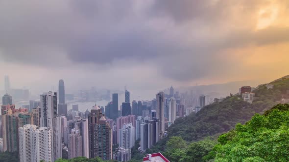 The Famous View of Hong Kong From Victoria Peak Timelapse