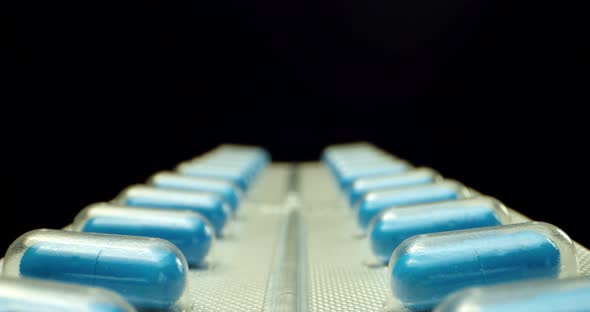 blue pills drugs super macro close up 