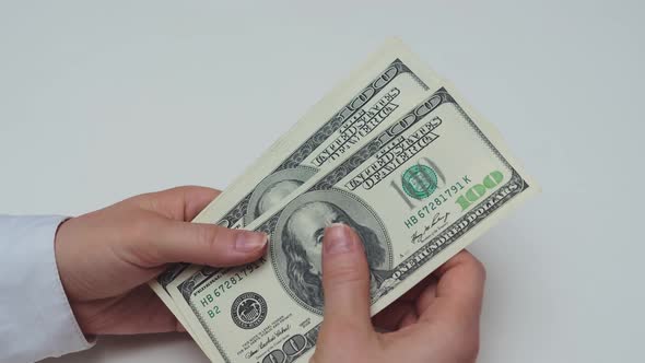 Women's Hands Quickly Count Money