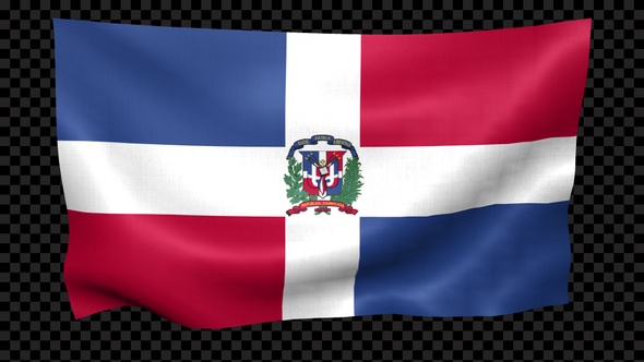 Dominican Republic Flag Waving Looped