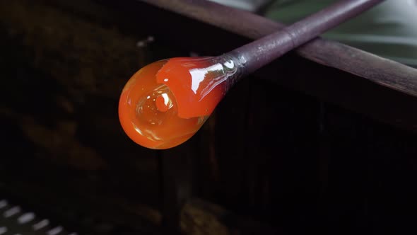 Melted Glass on the Metal Barrel