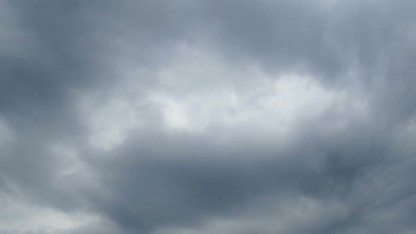 Gray Rain Clouds Are Moving in the Sky, TimeLapse