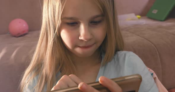 Little Girl and Smartphone