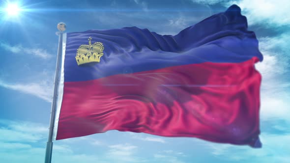4K 3D Liechtenstein Flag