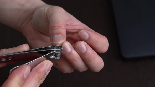 Personal Hygiene Clipping Fingernails with Tweezers