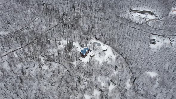 Winter Mountain Landscape The Rosa Khutor Alpine Resort Near Krasnaya Polyana Panoramic Background